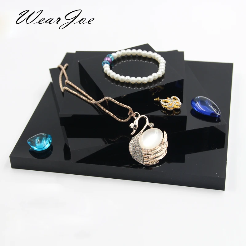 

Acrylic Display Solid Block for Ring Earring Bangle Pendant Necklace Set Jewellery Watch Craft Window Counter Stand Holder Riser