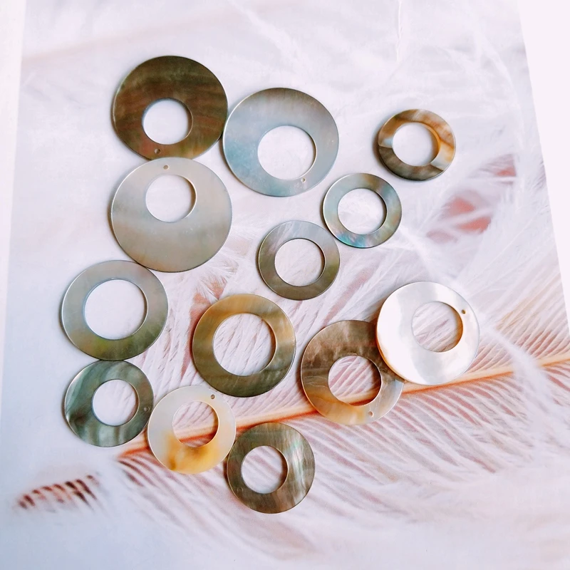 Натуральные черные ракушки-бабочки одиночные Круглые Капли квадратные