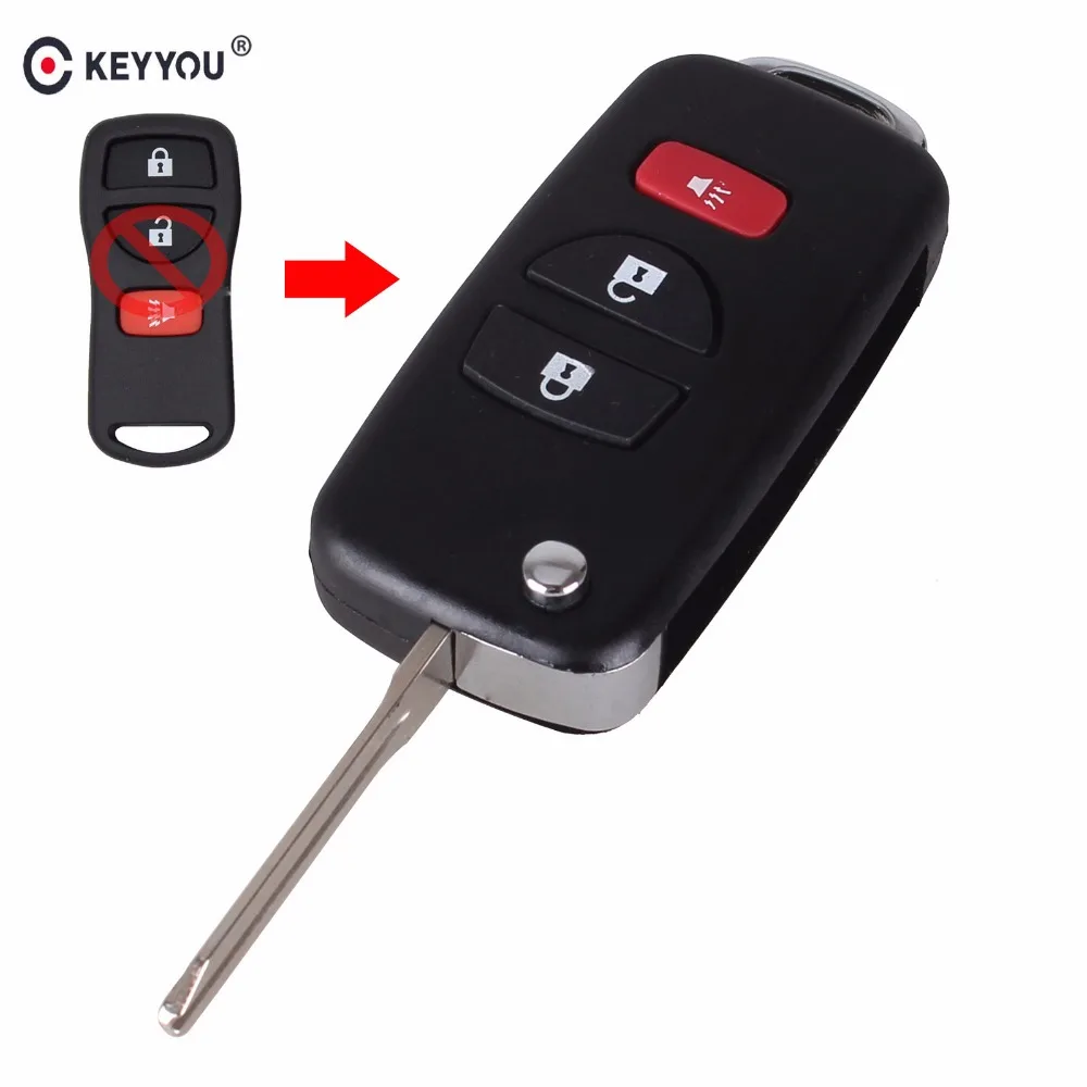 KEYYOU модифицированный 2 + 1 3 кнопочный пульт дистанционного управления складной