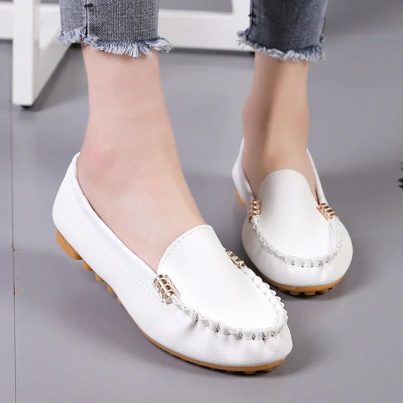 Women Ballet Shoes Flats Cut Out Leather Breathable Boat Ballerina Ladies Slip on Woman Shallow | Обувь