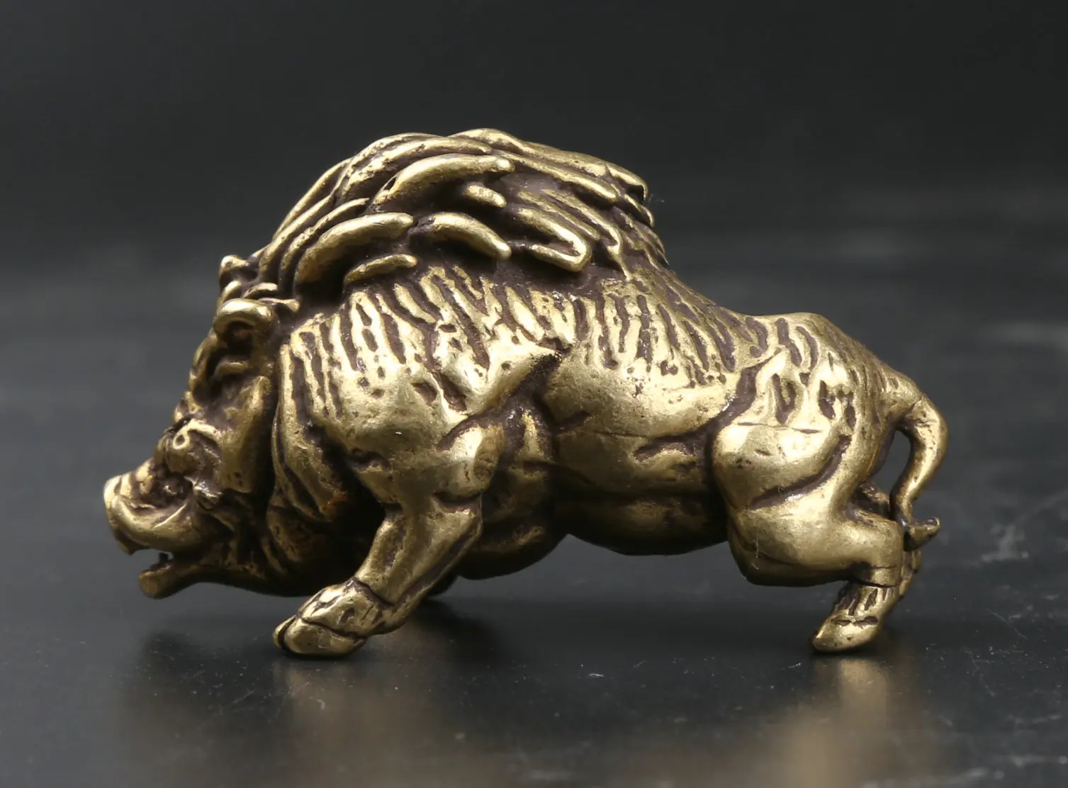 54MM/2.1&quot Collect Curio Rare Chinese Fengshui Small Bronze Exquisite Boar Wild Sus Scrofa Statue Statuette 123g | Дом и сад