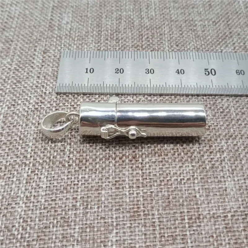 Серебряная коробка для молитвы медальон Цилиндрическая Коробка с памятью кулон
