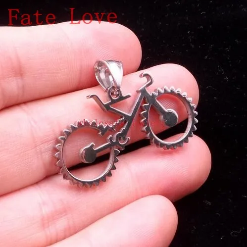 

Fate Love 5pcs Lot in bulk stainless steel latest bicycle shape design pendant charms High Quality no chain unidex women men