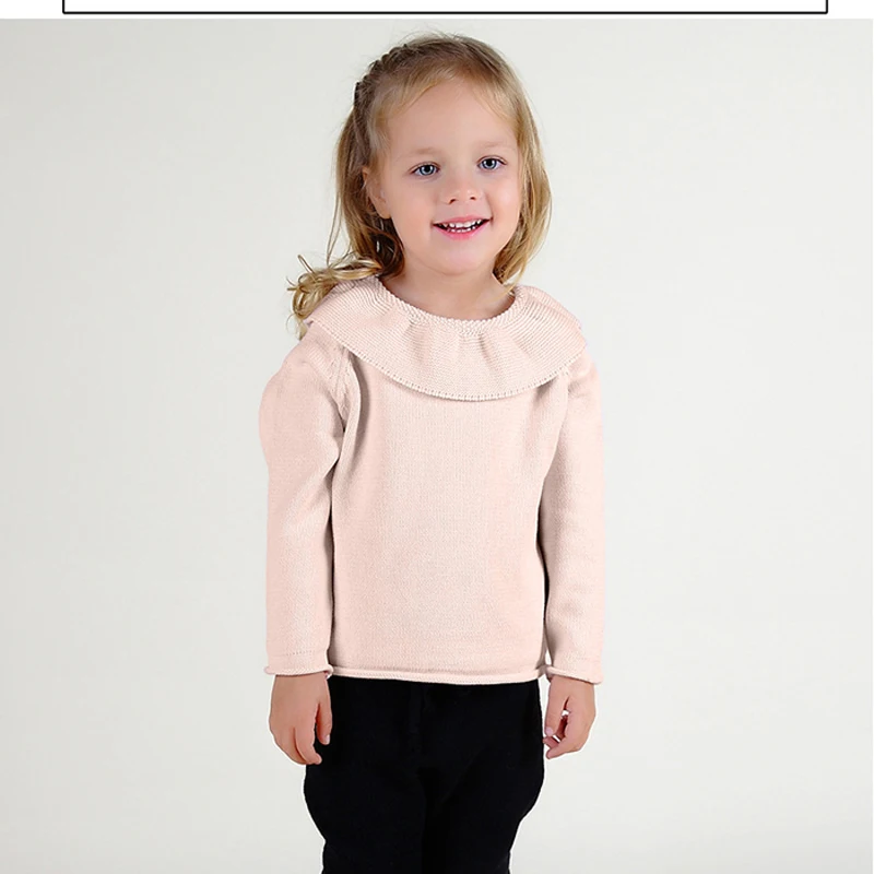 2017 девочки малыша рубашка с воротником в форме листьев лотоса брендовый свитер