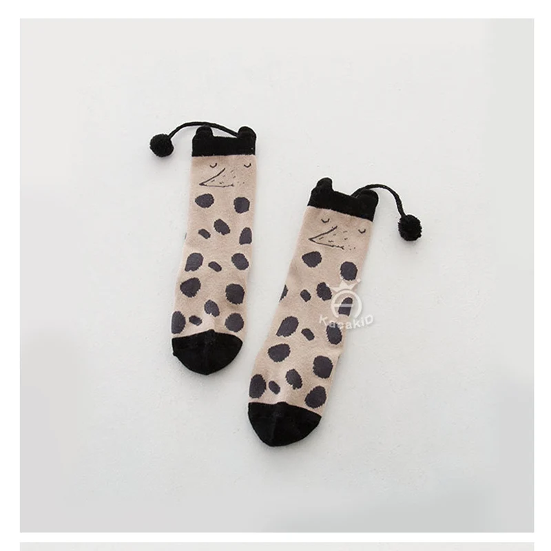 Носки для маленьких девочек детские гольфы в горошек с кисточками носки От 0 до 4