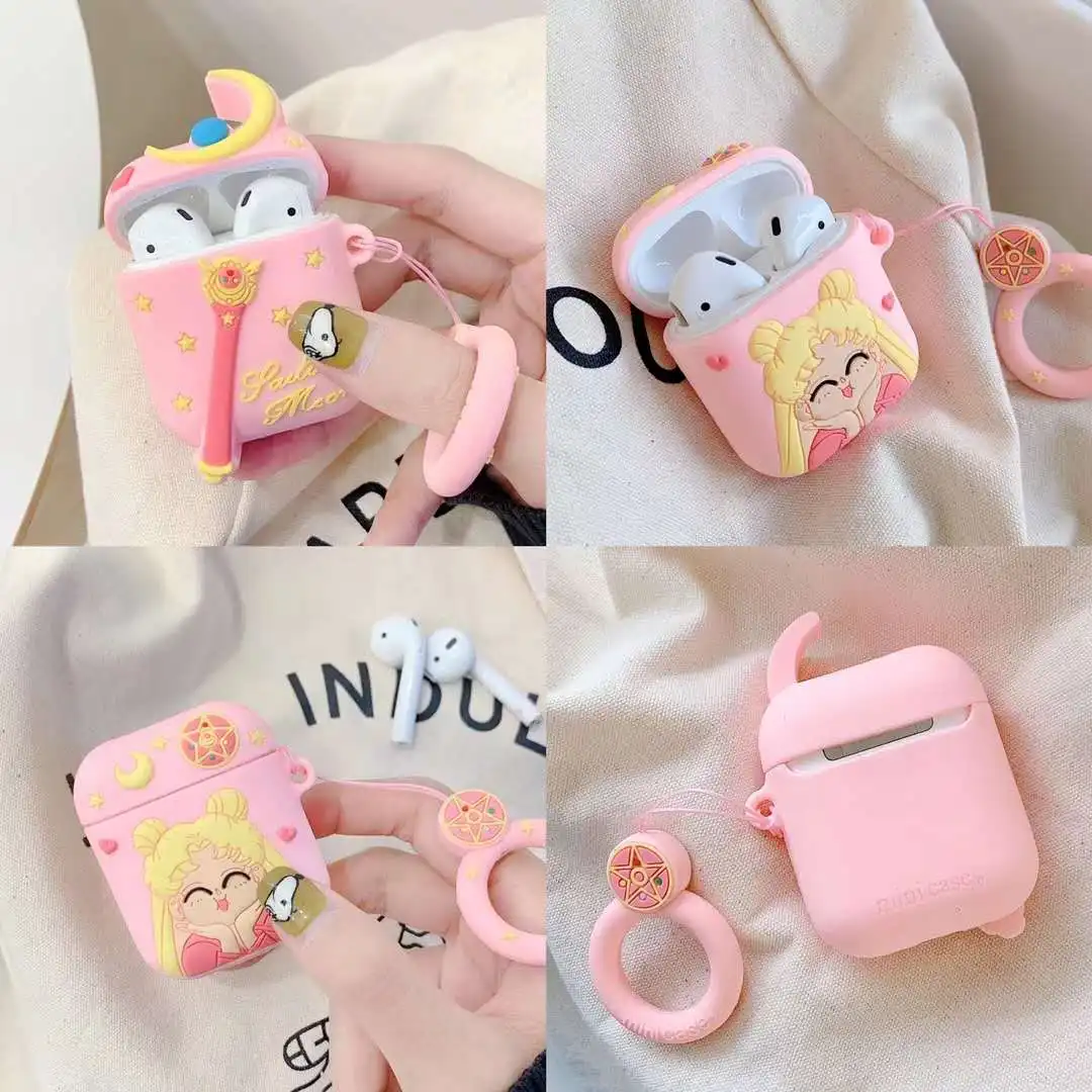 3D сумка Sailor Moon для гарнитура airpods мягкий силиконовый чехол милый Sakura беспроводной