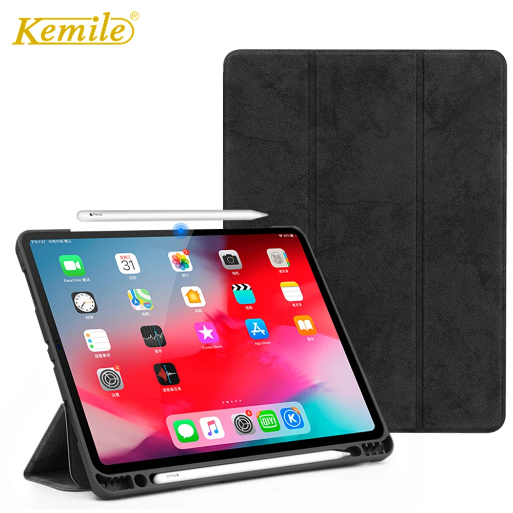 Чехол Kemile для iPad Pro 12 9 с держателем карандашей автоматическая подставка сна и