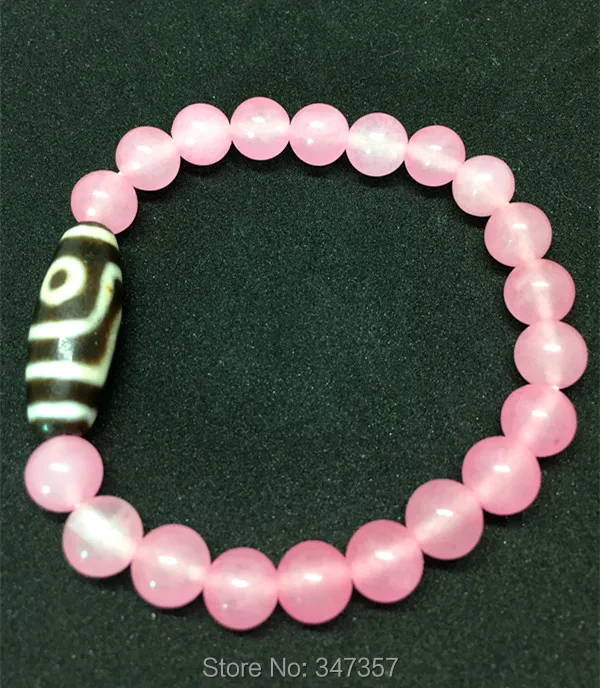 2018 New Arrival Tibet Dzi Bracelet Two Eyes Old Pinky Rose Crystal High Quality for Women Free Shipping | Украшения и аксессуары