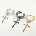 Серьги-гвоздики из нержавеющей стали, ювелирные украшения для пирсинга в стиле панк, кресты для мужчин, мальчиков и девочек, 2 шт.