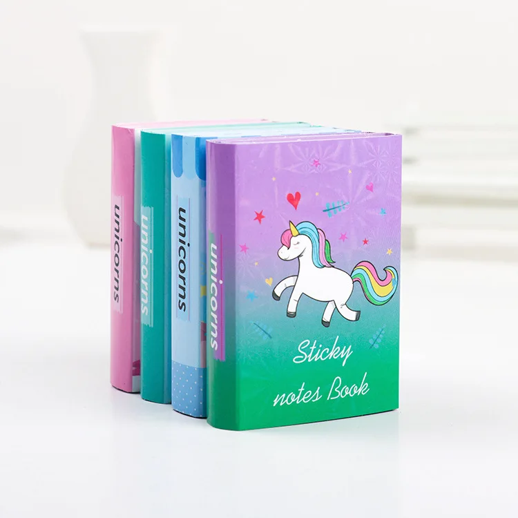 1 Набор из блакнота для бумаги заметок на клейкой основе Kawaii Единорог Пони