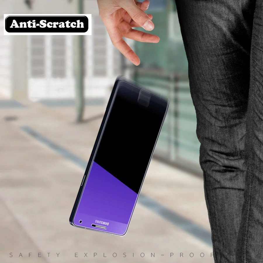 Защитное Закаленное стекло-светильник синего и фиолетового цвета для SAMSUNG Galaxy A8 A6 Plus J4 J6 J8 J2 Pro A7 J5 J7 Prime Max Pro