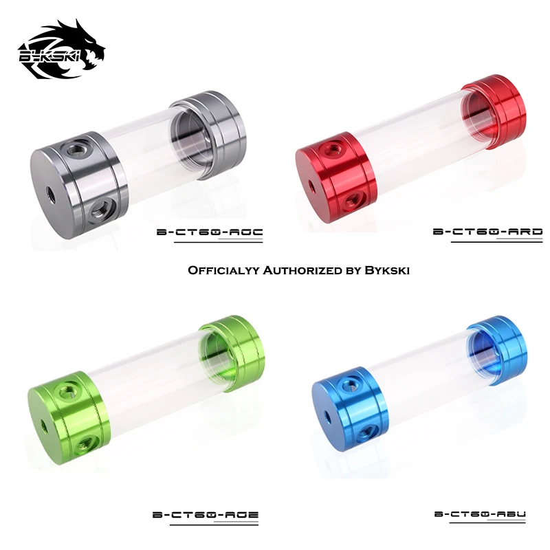 Bykski B-CT60-ARD/AGE/ABU/AGC цилиндрический резервуар OD 60 мм длина 100 150 200 260 мм чехол для водяного охлаждения ПК