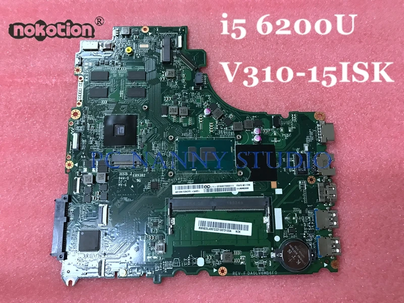 NOKOTION DA0LV6MB6F0 Mainboard for Lenovo V310 V310-15ISK- 15.6"- Core i5 6200U DDR4 laptop motherboard Tested