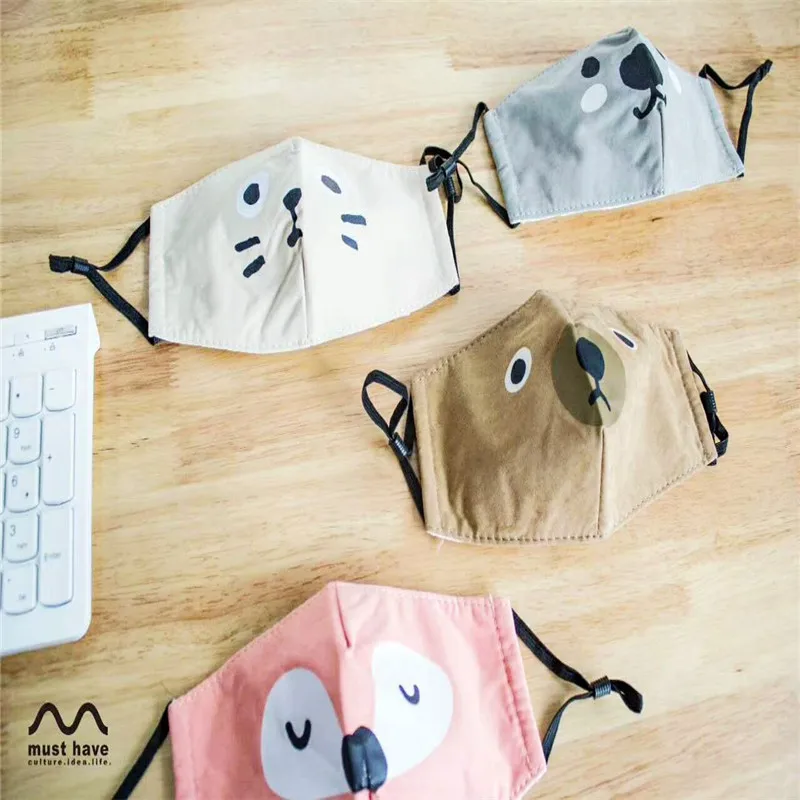 

5pcs/Bags A variety of Styles Optional New Listing Cute Animal Head Dustproof Haze Mask Three-dimensional Protective Masks