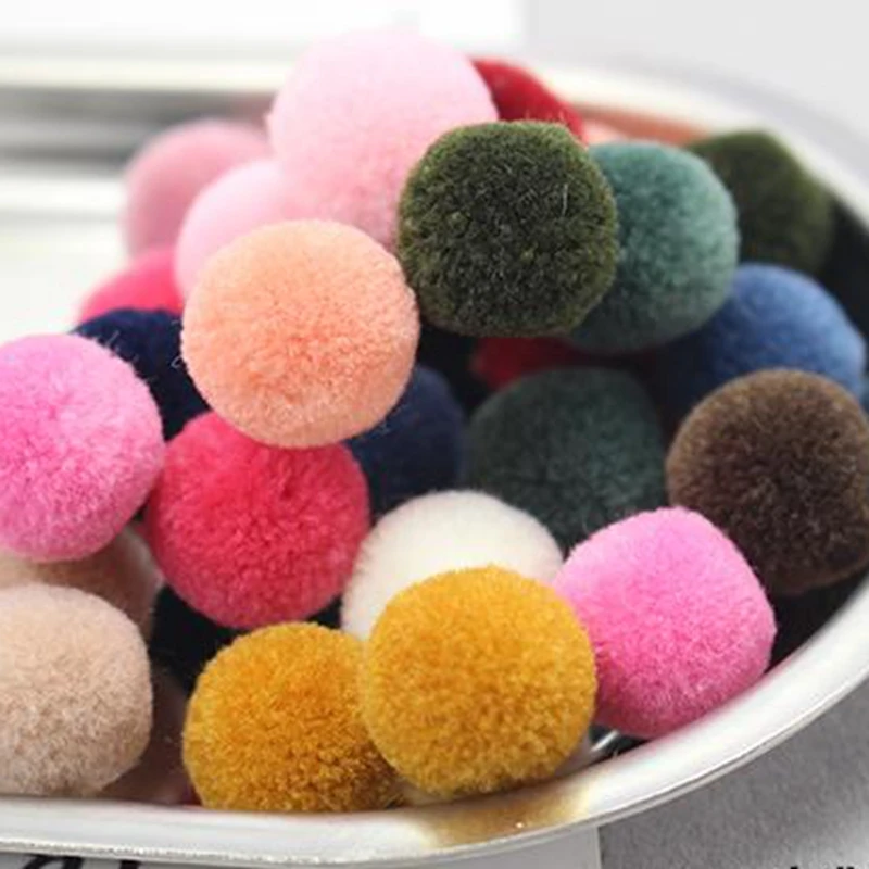 30pcs Pompom 15mm Fur Plush Ball for Craft Handmade DIY Soft Pompons Wedding Home Decoration Garment Sewing on Cloth Accessories | Дом и сад