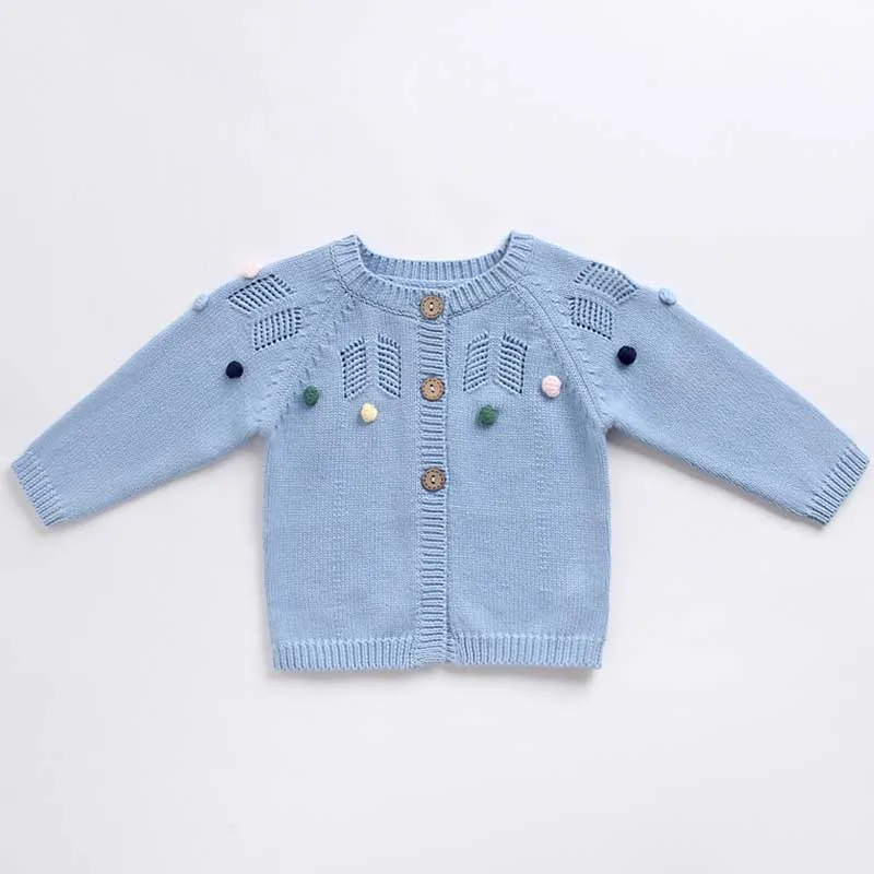 83010 Blue Новинка года; мягкая дышащая куртка для маленьких девочек осеннее пальто с длинными рукавами для новорожденных тонкая трикотажная верхняя одежда для детей топы для девочек - Цвет: 83010 Blue
