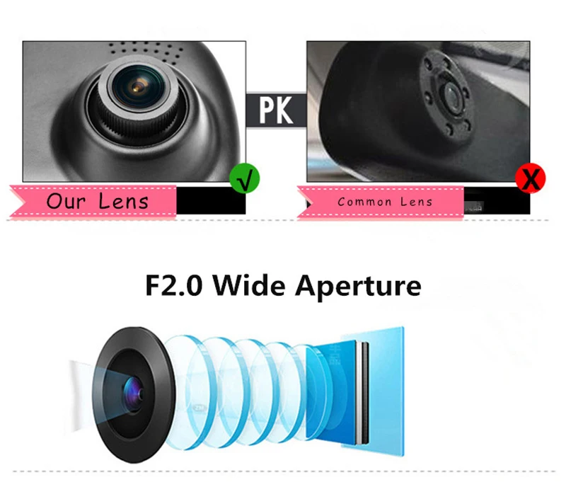 Car Camera Dvr Blue Rearview Mirror Digital Video Recorder Wide Angle | Автомобили и мотоциклы