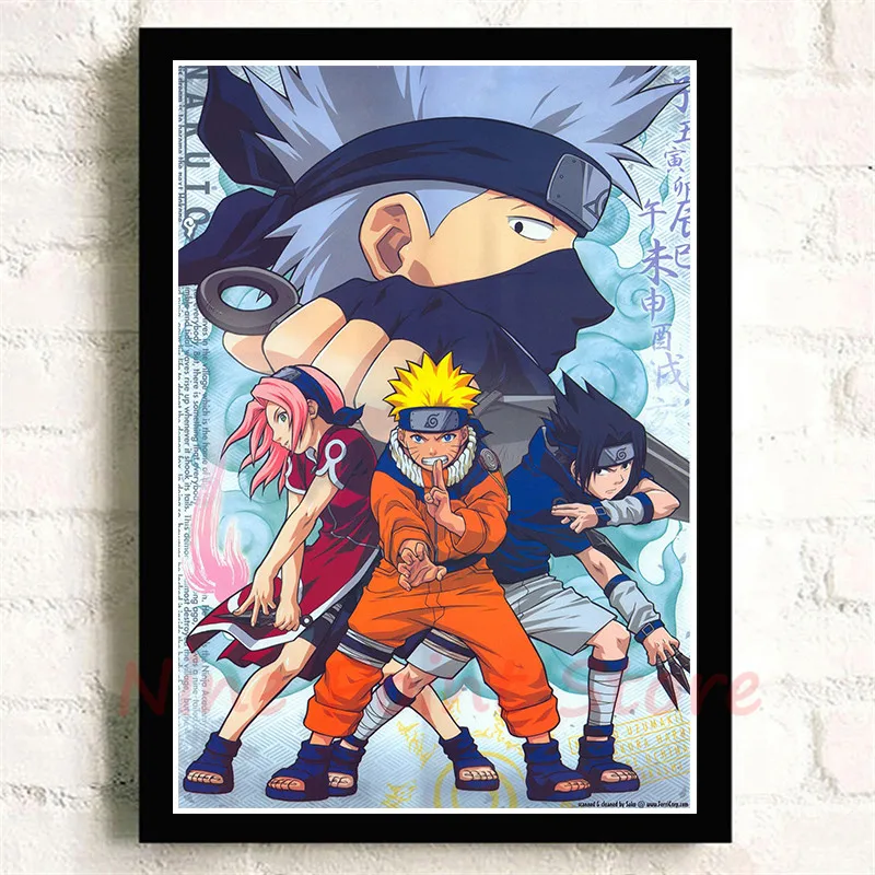 Постер Naruto бумага с покрытием плакат картины с комиксами бар Детская комната Декор бескаркасные