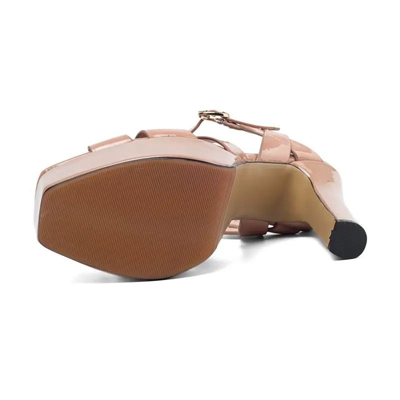 Женские босоножки на высокой платформе Tuyoki из натуральной вечерние 33-40 | Обувь