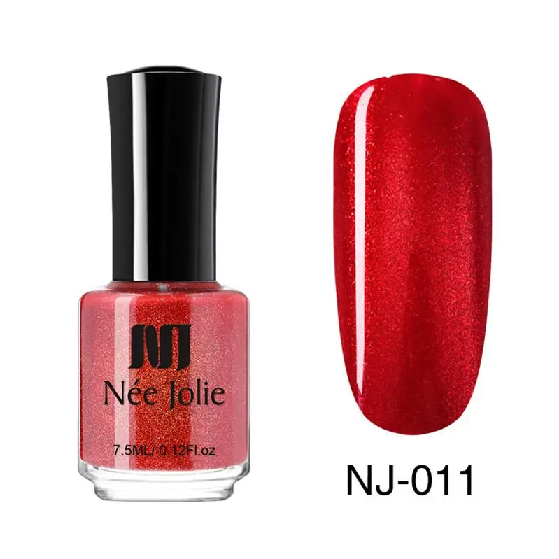 7.5ml Glitter-011 Лак для ногтей NEE JOLIE Red Series, 3,5 мл, 7,5 мл, голографический матовый эффект, нормальные цвета, лак для ногтей, 12 цветов - Цвет: 7.5ml Glitter-011