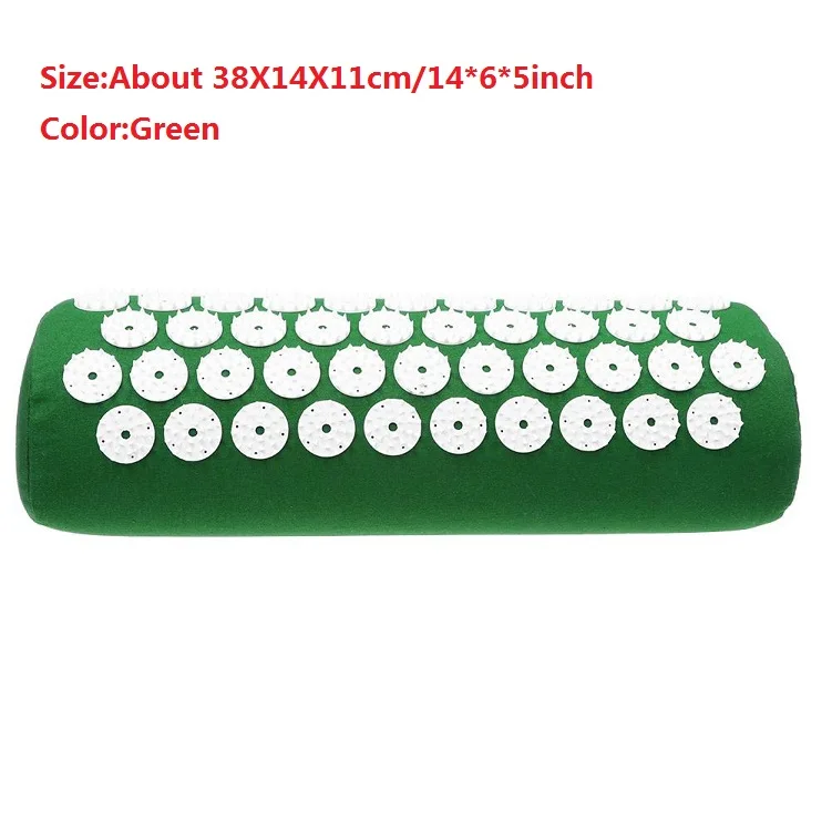 66x42 см массажная подушка Массажный коврик Акупрессура для снятия боли в спине шип Коврик акупунктурный массаж йога коврик с подушкой - Цвет: green