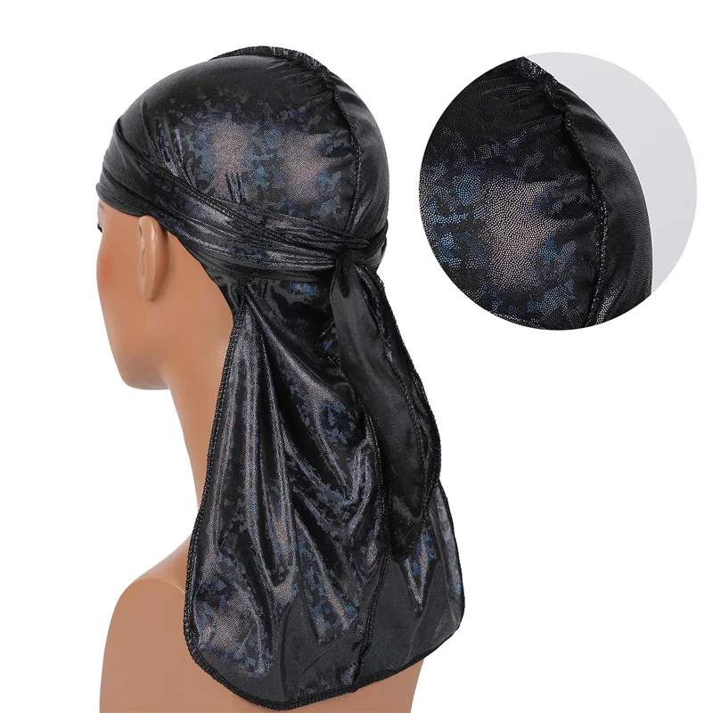 Уличная мужская шапка бандана в стиле хип хоп Durag тюрбан шелковистая повязка на