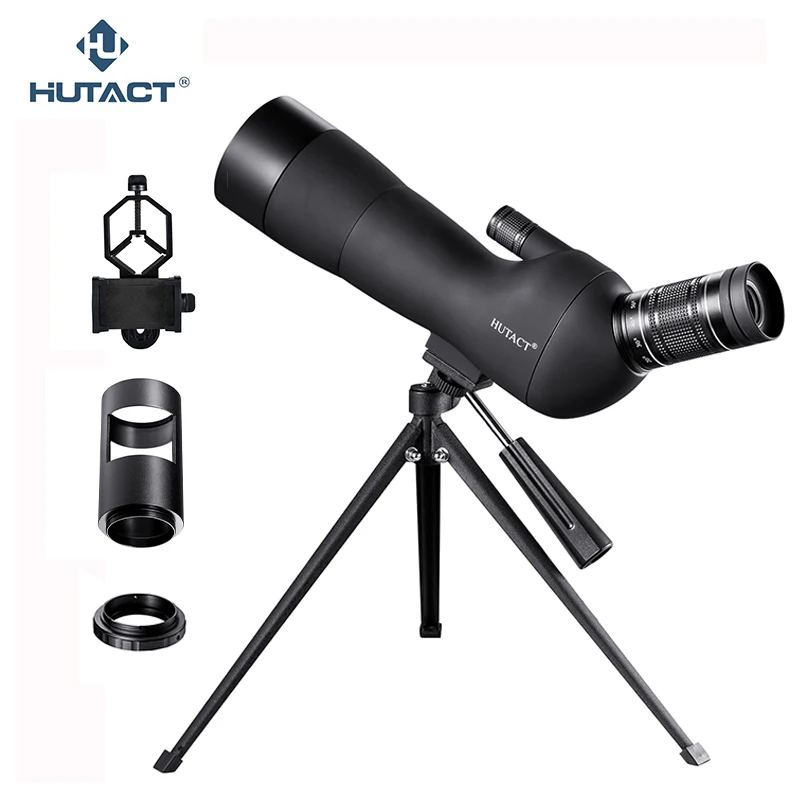 HUTACT Zoom Spotting Scope For Birdwatching 20-60x60 Telescopio Terrestre Hunting Tool Tripod Phone Adapter High Definition | Инструменты
