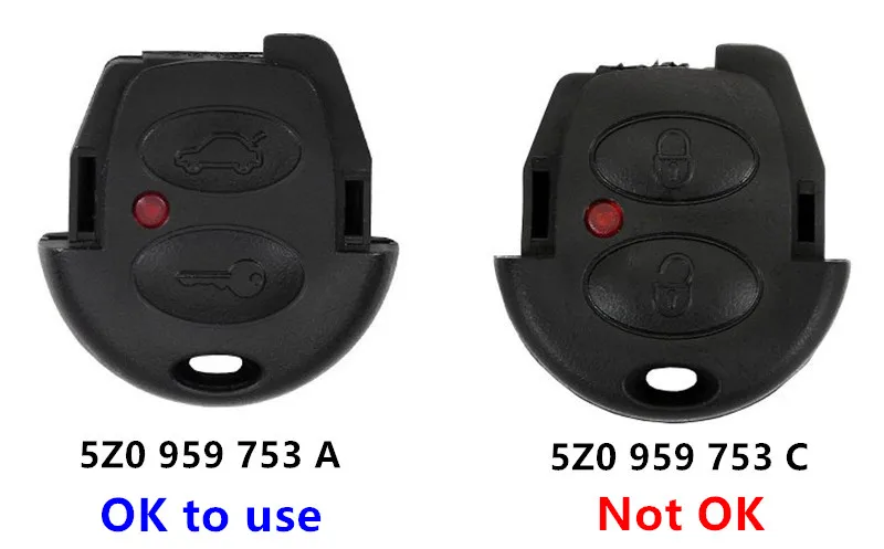 Автомобиль дистанционного ключа для 5Z0959753A для гол G3, Parati G3 для VW/VolksWagen 1999-2005