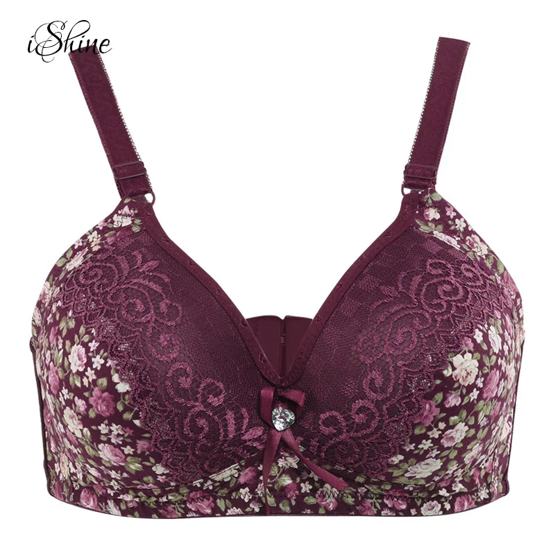 Для женщин Push Up бюстгальтеры для пикантные цветочный принт кружево Bralette