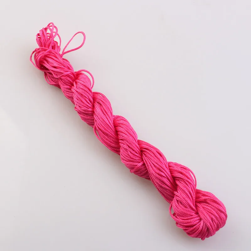 Rose Red 23 Цвета 1 мм китайские узлы нейлоновый шнур Шамбала Макраме шнур Бисероплетение для изготовления браслета - Цвет: Rose Red