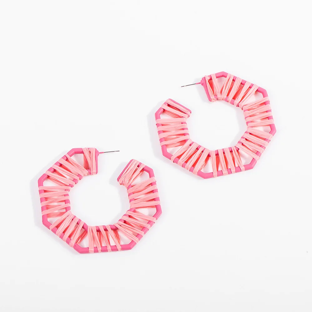 2019 европейские и американские серьги Геометрическая Шестигранная Форма сплав