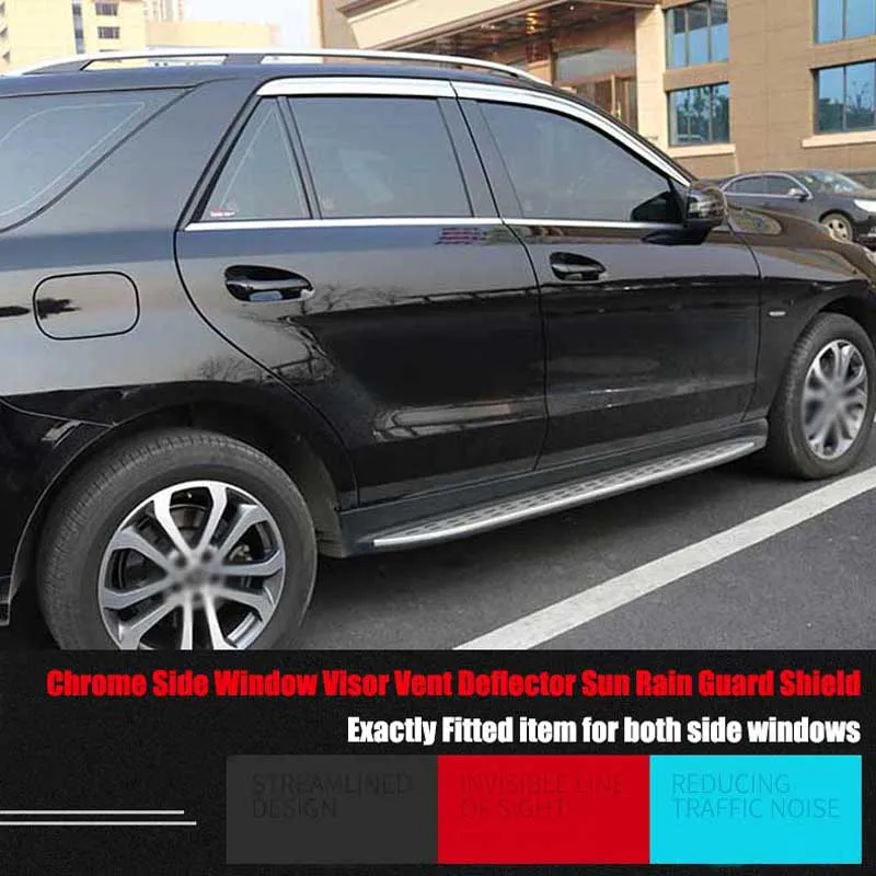 1 комплект хромированные вентиляционные козырьки для окон Mercedes Benz ML 2012 2015|Навесы