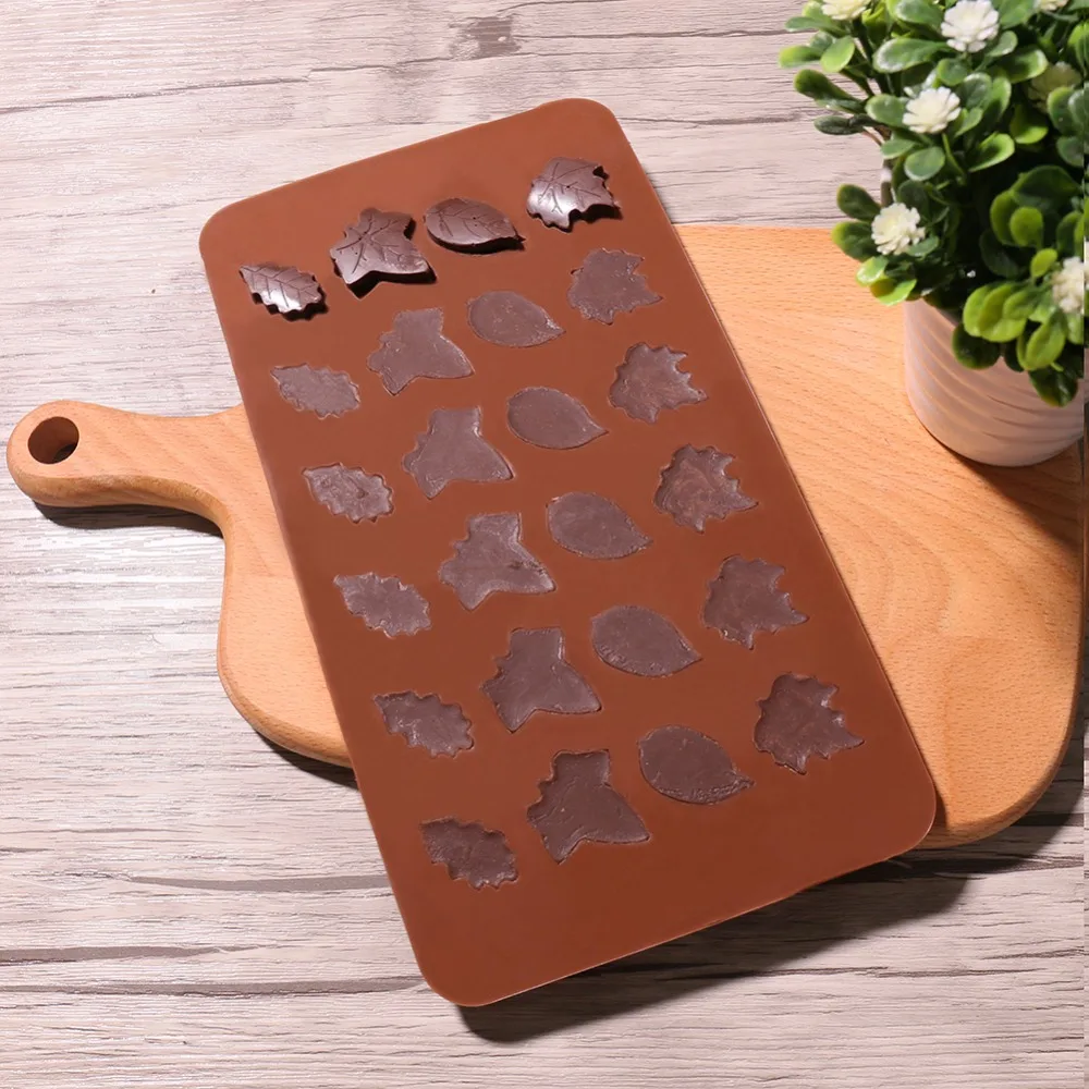 Yyp 24 полости кленовые листья + цветок формы силиконовые конфет для домашней