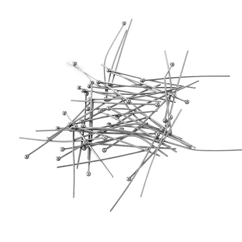 Шпильки с шариковой головкой яркий серебристый тон 100 шт. модная фурнитура сделай