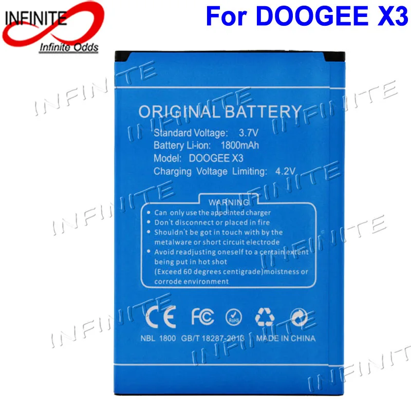 

10 шт./лот DOOGEE X3 аккумулятор 1800 мАч аккумулятор Акку высокого качества