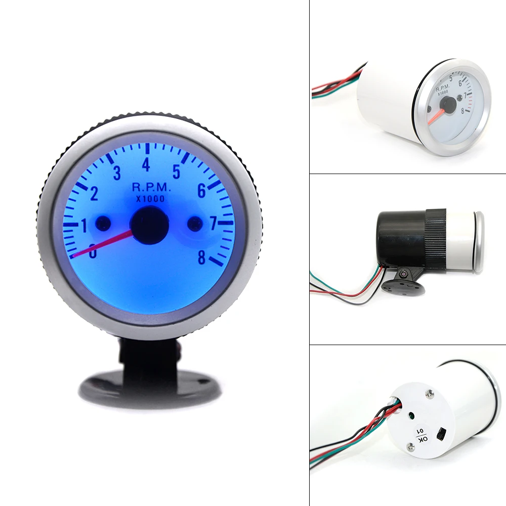 52 мм синий светодиодный Аналоговый RPM|Датчики давления масла| |