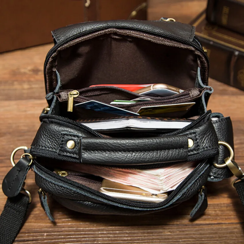 WESTAL сумка мужская через плечо из натуральной кожи маленькие сумки винтаж поясная