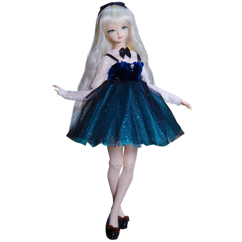 Fortune Days/1/4 MMGIRL BJD комбинированное боди с макияжем новое голубое платье принцессы