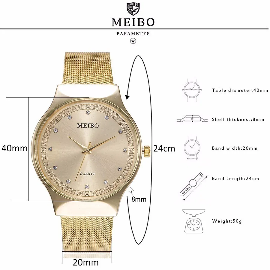 2019 новые женские часы Роскошные ультра-тонкие из нержавеющей стали модные