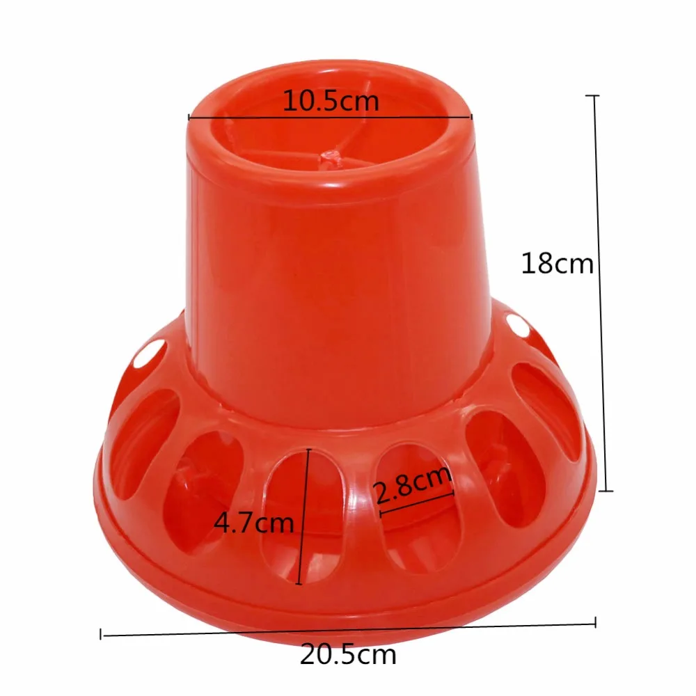 2Kg Poultry Feeding Tools Red Plastic Chicken Feeders Quail Feed Bucket Farming Tools|chicken feeder|plastic chicken feederspoultry feed |