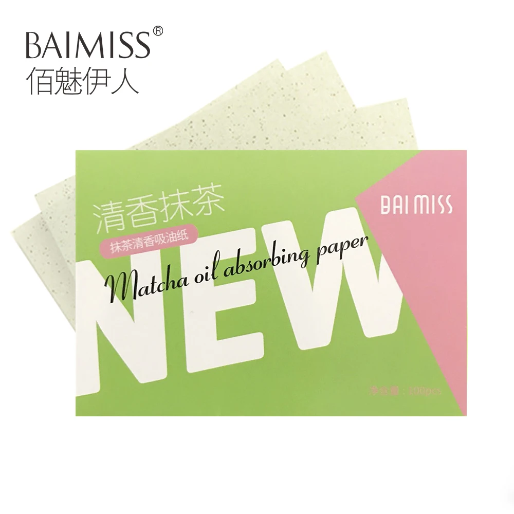 Baimiss Matcha матирующие салфетки матирующие салфетки для лица чай матча контроль масла фильтровальная бумага салфетки для удаления излишка масла глубокий очиститель средство от черных точек акне лечение 100 шт