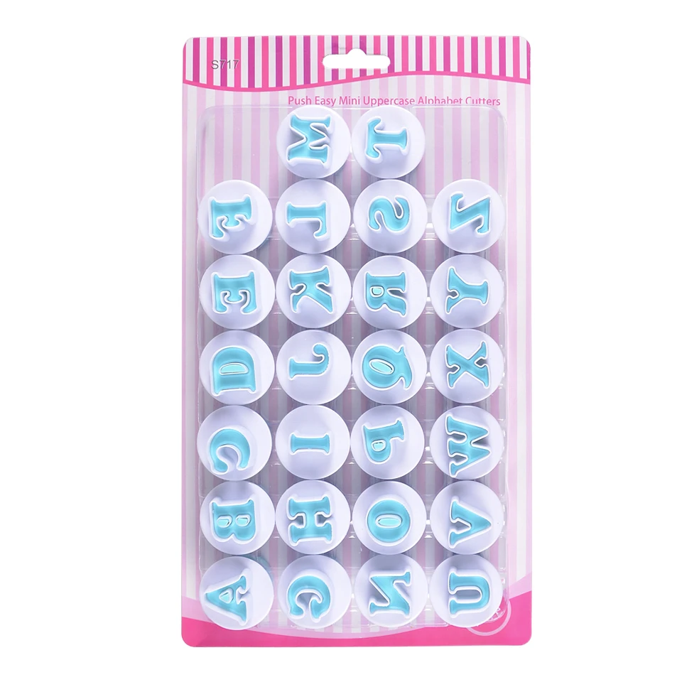 26 pcs upper letter Transhome формочки для печенья буквы 3 набора Алфавит Номер помадка торт/печенье/выпечка плесень для печенья/Инструменты для выпечки инструменты для тортов - Цвет: 26 pcs upper letter