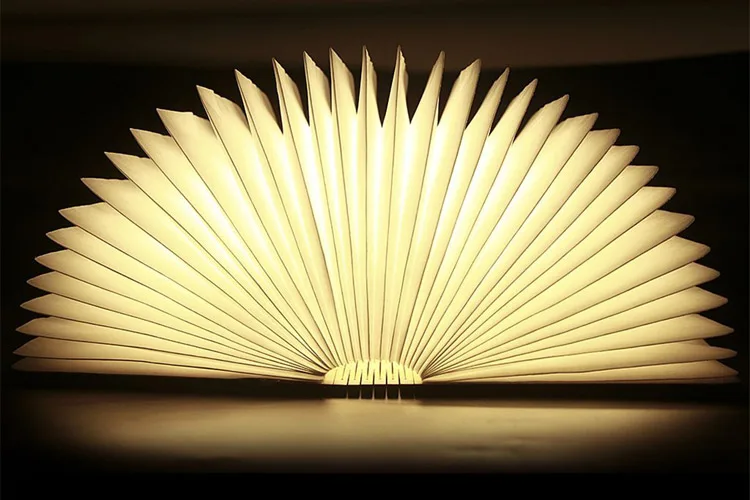 Excelvan деревянная складная светодиодная Ночная книжная лампа и Складная USB