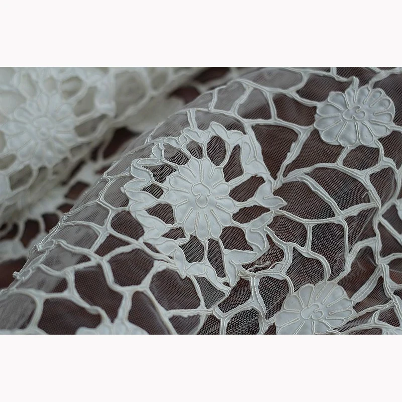 Кружевной Белый аланкон цвета слоновой кости высококачественный шнур свадебная