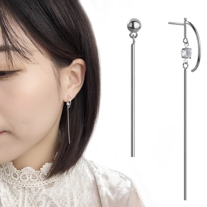 1 пара модные милые геометрические серьги с цепочкой женские асимметричные для