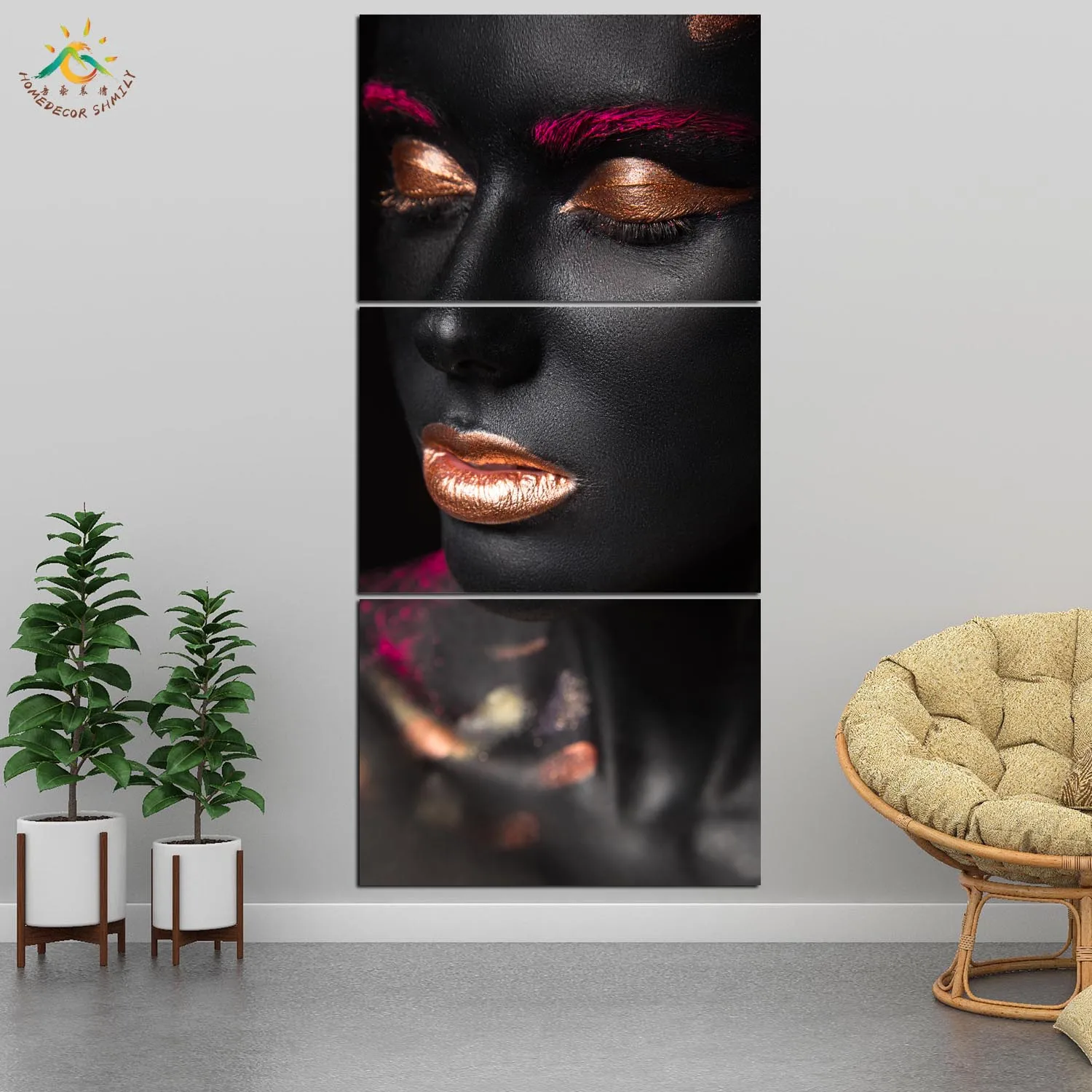 Красные Краски черная девушка искусство на стену HD Художественная печать холсте