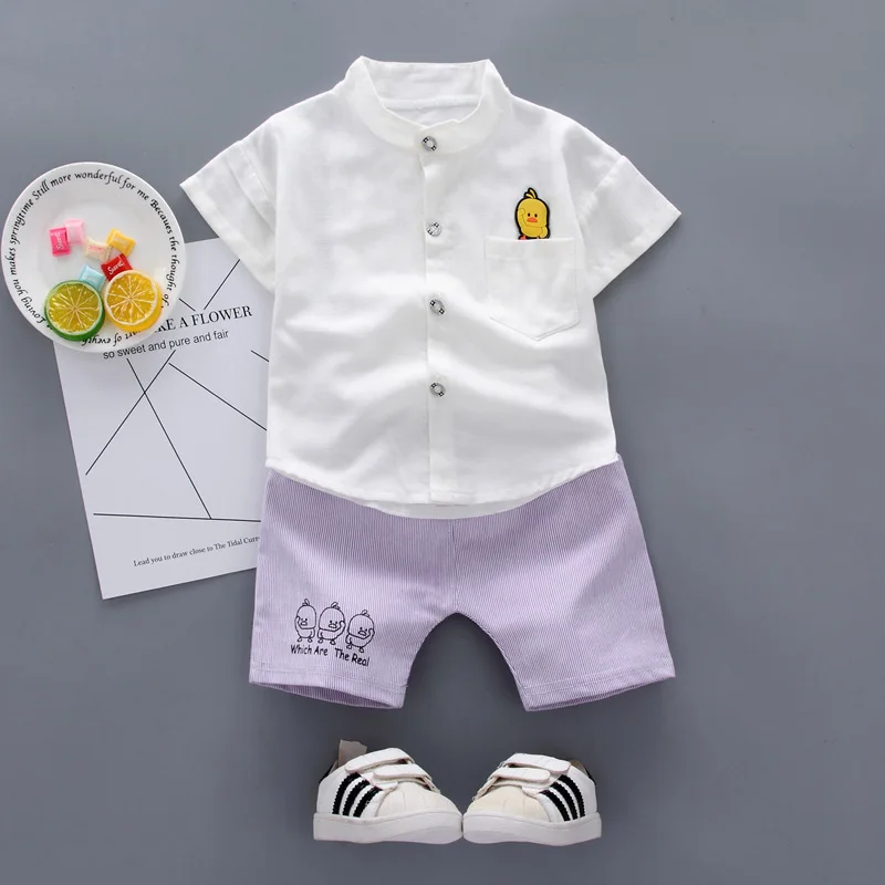 Summer infants Baby Boy Clothing Sets Bebe Cartoon Shirt+Jeans Pants 2 PCS Set Kid Outfit Toddler Cotton Tracksuit set newborn |