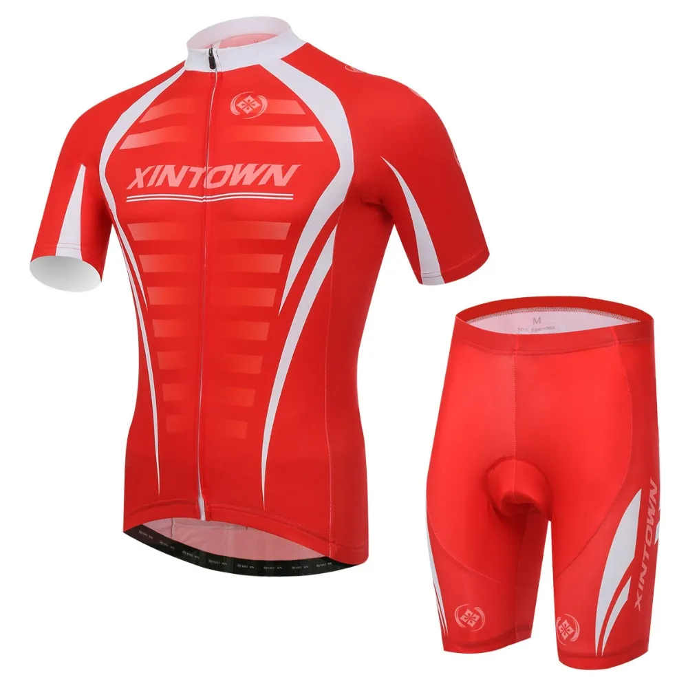 

Q527 2017 Lightning red cycling jerseys short sleeve Summer moisture absorption perspiration Cycling jerseys short sleeves set
