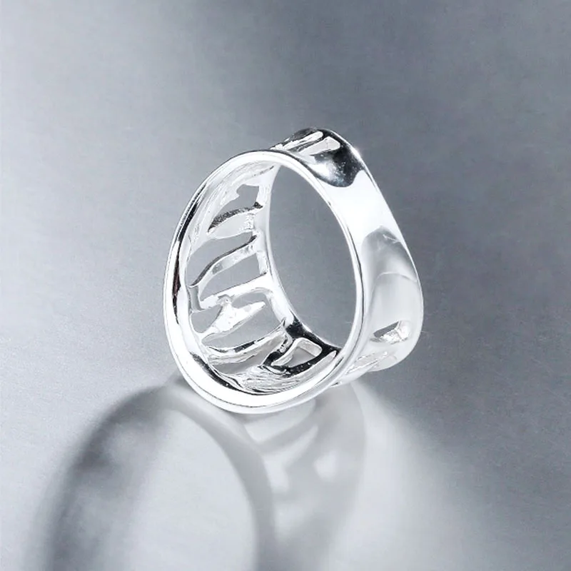 SA SILVERAGE Real 925 Sterling Silver Rings Unique Zebra Stripes Women Ring Female Jewelry Free Gift Box | Украшения и аксессуары