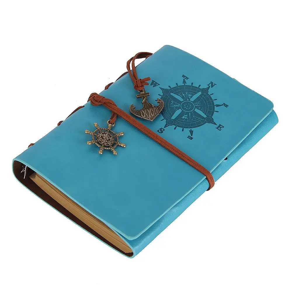 Кожаный блокнот для записей A5 винтажный морской спиральный пустая струна